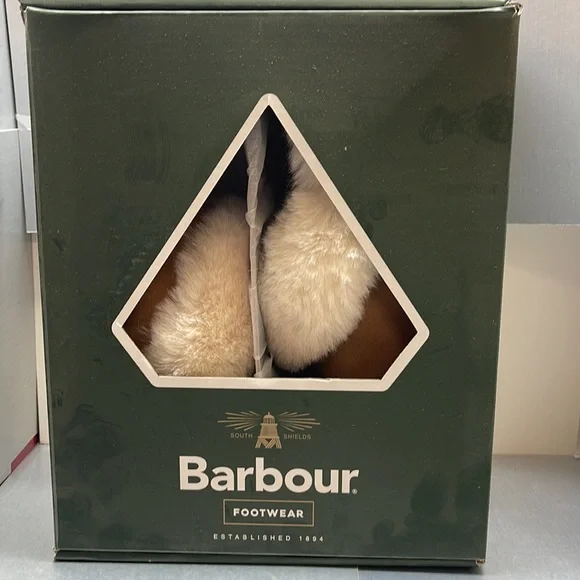 Brand new BARBOUR Suede House Slippers NWT Nancy Tan Suede 6 - Picture 8 of 8